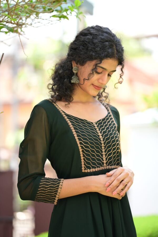 Georgette Semi-Party Wear Top with Golden Thread Work